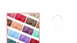 Close-up of baby headbands showing waffle knit texture and various color options