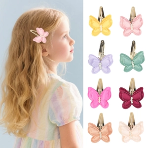 Fermagli per Capelli in Tessuto a Forma di Farfalla 3D Fatti a Mano per Ragazze Donna con Künstliche Perle Dolce Fiocco Accessori Moda