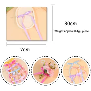 Macaron-Schleifen mit 30 cm langen Bändern für Hochzeitsautos und Party-Deko