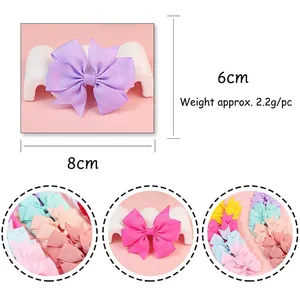 8cm grosgrain ribbon bow accessories for DIY hair clips in various sweet colors