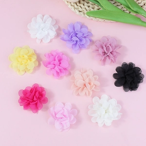Gekleurde chiffon bloemen van 5 cm voor DIY haarspeldjes en handwerkprojecten