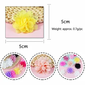 Multi-color 5cm chiffon flower accessories for children hair clips DIY crafts