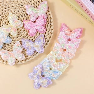 Applicazioni a Farfalla Fai da Te con Paillettes Doppio Strato in Tessuto per Fermagli Capelli Vestiti Borse Colori Macaron Accessori