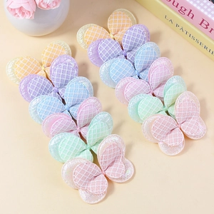 Butterfly Cloth Patches Double Layer Lace Sequin DIY Craft Accessories For Kids Bags Shoes Sweet Decorative Supplies