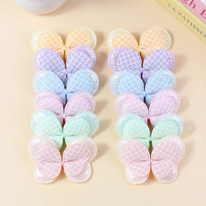 Set of 12 colorful holographic sequin butterfly patches for DIY clothing and hair accessories