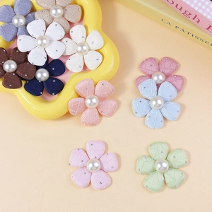 Applicazioni a Forma di Fiore in Tessuto con Strass e Künstliche Perle 3D per Accessori Capelli Fai-da-Te Abbigliamento Scarpe Borse Decorazioni