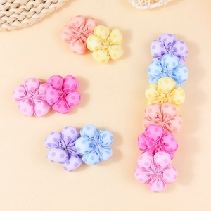Colorful polka dot fabric flowers for DIY accessories and clothing decorations