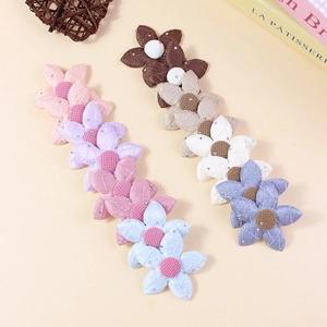 Colorful fabric flower accessories with rhinestones for DIY hair accessories and clothing