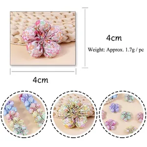 Floral fabric 5-petal flower craft accessory for DIY hair clips and decorations