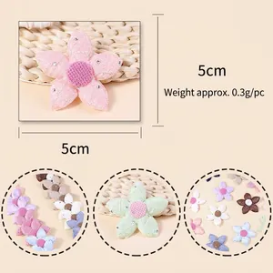 5cm DIY fabric flower accessories with rhinestones for hairpins and clothes craft