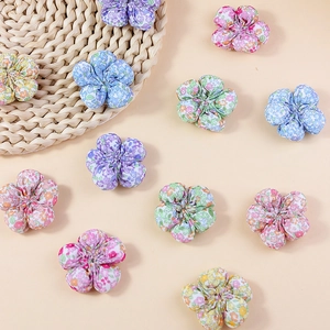 Handmade floral fabric stuffed flowers for DIY hair clip accessories and decorations