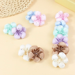 Satin Five-Petal Flower DIY Accessories Rhinestone Fabric Flowers For Hair Clips Clothing Decoration Craft Supplies