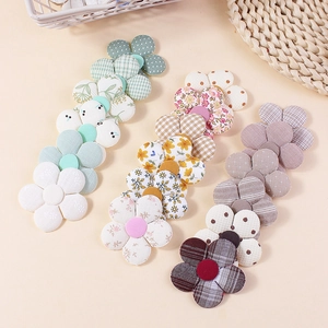 Assorted colorful handmade fabric 3D five-petal flowers for DIY hair accessories and decor