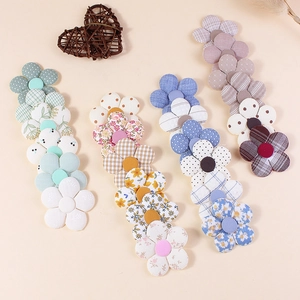 Handmade 3D Fabric Flower Accessories For DIY Headwear Bag Hat Decoration Colorful Padded Five Petal Flowers Floral Pattern