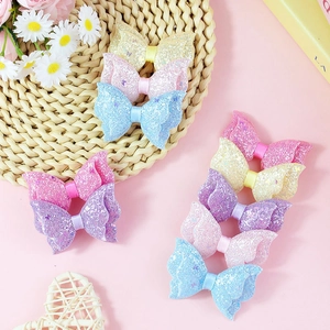 Glitter Sequin Bow DIY Hair Accessories For Kids Girls Butterfly Bowknot Handmade Clothing Garment Decoration Parts Sparkly Decoration