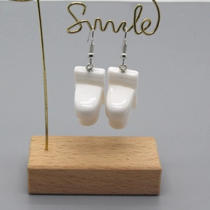 Boucles d'Oreilles Pendantes Créatives en Forme de Toilettes Blanches Pour Femmes Bijoux en Résine Drôles Cadeau Unique