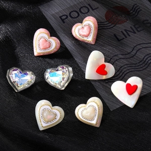 Boucles d'Oreilles Clous en Cœur de Résine Minimaliste de Style Coréen Pour Femmes Boucles d'Oreilles Irisées Colorées