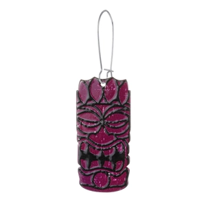 Exaggerated African tribal mask acrylic earring with a bohemian Tiki face design
