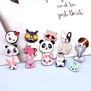 Cute Cartoon Animal Resin Brooch Pin Panda Cat Dog Rabbit Acrylic Badge For Clothing Bag Accessories Decoration Jewelry Gift
