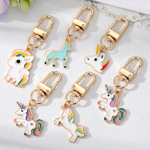 Cartoon Einhorn Metall Schlüsselanhänger Süß Bunt Pony Tasche Anhänger Für Damen Mädchen Täglich Geschenk Zubehör