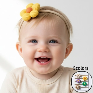 Fascia Elastica per Capelli con Fiori per Neonati in Poliestere Protezione della Fontanella Copricapo Floreale Accessorio Regalo