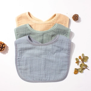 Lot de 3 bavoirs pour bébé en gaze de coton mousseline aux tons terreux et style naturel