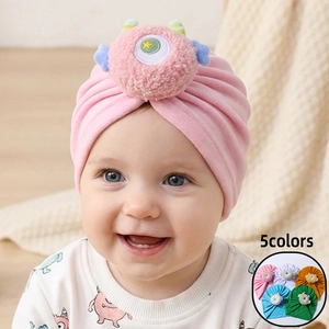 Simpatico Cappello Turbante a Forma di Mostro dei Cartoni Animati per Neonati Morbido Berretto in Maglia per l'Inverno Antivento