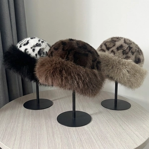 Plush leopard print winter hats for kids with soft faux fur trim in three distinct colors