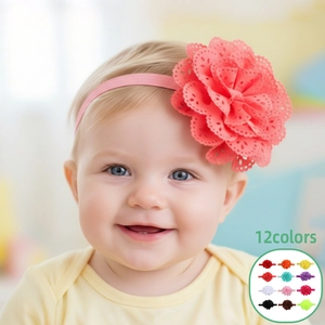Baby Mädchen Elastisches 3D Blume Stirnband Weich Hohl Kleinkind Säugling Floral Haarband Für Fotografie Täglich Kopfschmuck