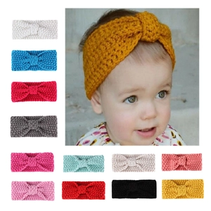Infant Baby Knit Bow Headband Winter Warm Crochet Turban Ear Warmer For Toddlers Newborn Photography Props Hair Accessories