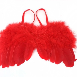 Kids red angel feather wings for photo props and stylish costume decorations
