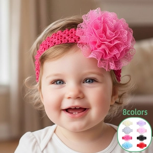 Baby Spitze Blume Stirnband Elastisch Kleinkind Neugeborene Haarschmuck Süßer Prinzessinnenstil Weiches Polyester Kopfbedeckung
