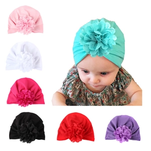 Bonnet Turban Bébé Grande Fleur Creuse Dentelle Élastique Doux Coton Nouveau-Né Enfant Tête Enveloppante Style Bohème Fille