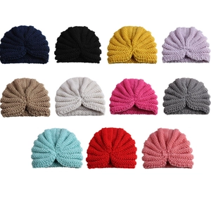 Soft knit baby beanie hat set featuring 11 solid colors with ribbed texture design