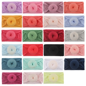 Bandeaux bébé en nylon 23 couleurs avec nœud boule souple pour nourrissons et enfants