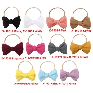 Multiple color options for nylon baby headbands with textured waffle fabric bows