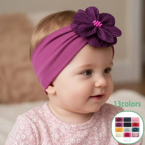 Détail du bandeau bébé en nylon rose foncé avec 13 options de couleurs disponibles