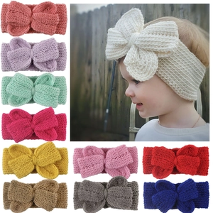 Bandeau à Nœud en Tricot Doux pour Bébé Bandeau au Crochet Nervuré pour Nourrissons Enfants Accessoires de Cheveux Chauds Automne Hiver