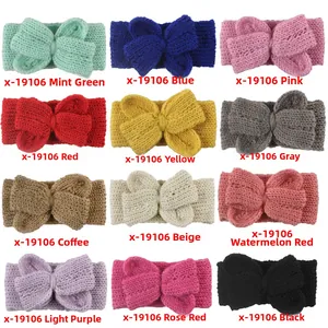 Détails de 12 couleurs de bandeaux tricotés à nœuds pour bébés et tout-petits