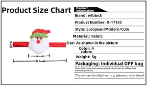 Größentabelle für Weihnachts-Stirnband mit 17cm Länge und Details zum Stoffmaterial