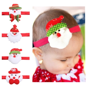 Weihnachts Stirnband Baby Weihnachtsmann Schneemann Elastisches Haarband Für Kleinkinder Mädchen Festliche Party Haarschmuck