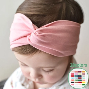 Soft Nylon Twisted Knot Headband For Baby Girls Stretchy Solid Color Infant Hair Band Daily Photo Prop Hair Accessories