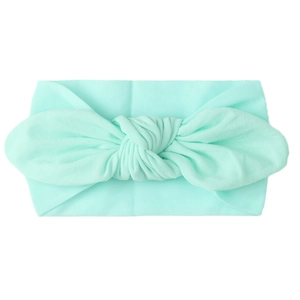 Diadema de nylon verde menta para bebé con un lazo grande decorativo para niños