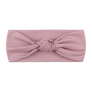 Fascia per neonati in maglia a coste rosa antico con un elegante design a nodo centrale