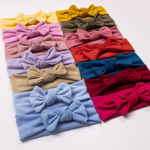 Multi-color stretchy knit baby headbands with elegant bows for infants and toddlers