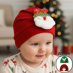 Santa Reindeer Baby Christmas Hat Soft Polyester Turban Beanie For Toddlers Infants Winter Warm Holiday Party Headwear