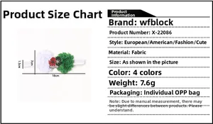 Size chart for baby Christmas headband with floral lace and festive sequin details