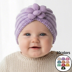 Weich Gestrickte Baby Turban Mütze Mit 3D Blume Dekoration Warme Neugeborenen Kappe Für Kleinkinder Mädchen Winter Kopfbedeckung