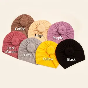 Soft stretch baby donut turbans in coffee, beige, purple and more colors set