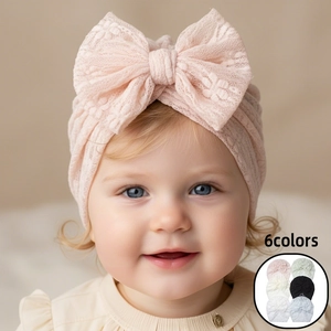 Berretto Turban in Pizzo per Neonata Traspirante con Grande Fiocco Morbido e Carino Accessori per Servizio Fotografico